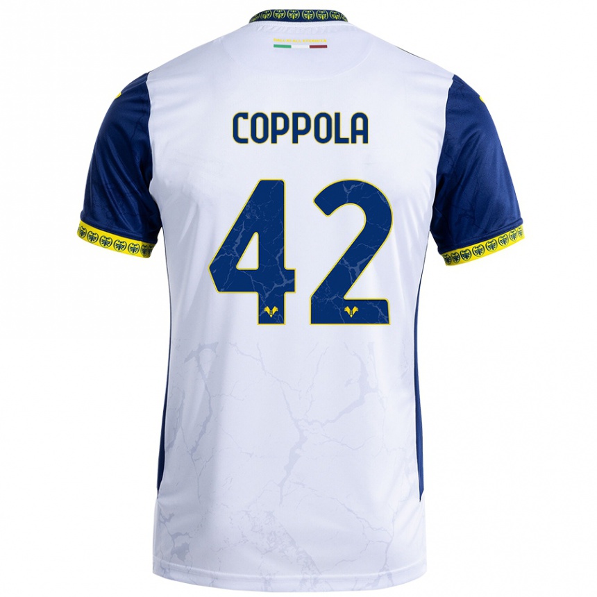 Niño Fútbol Camiseta Diego Coppola #42 Blanco Azul 2ª Equipación 2024/25 Argentina