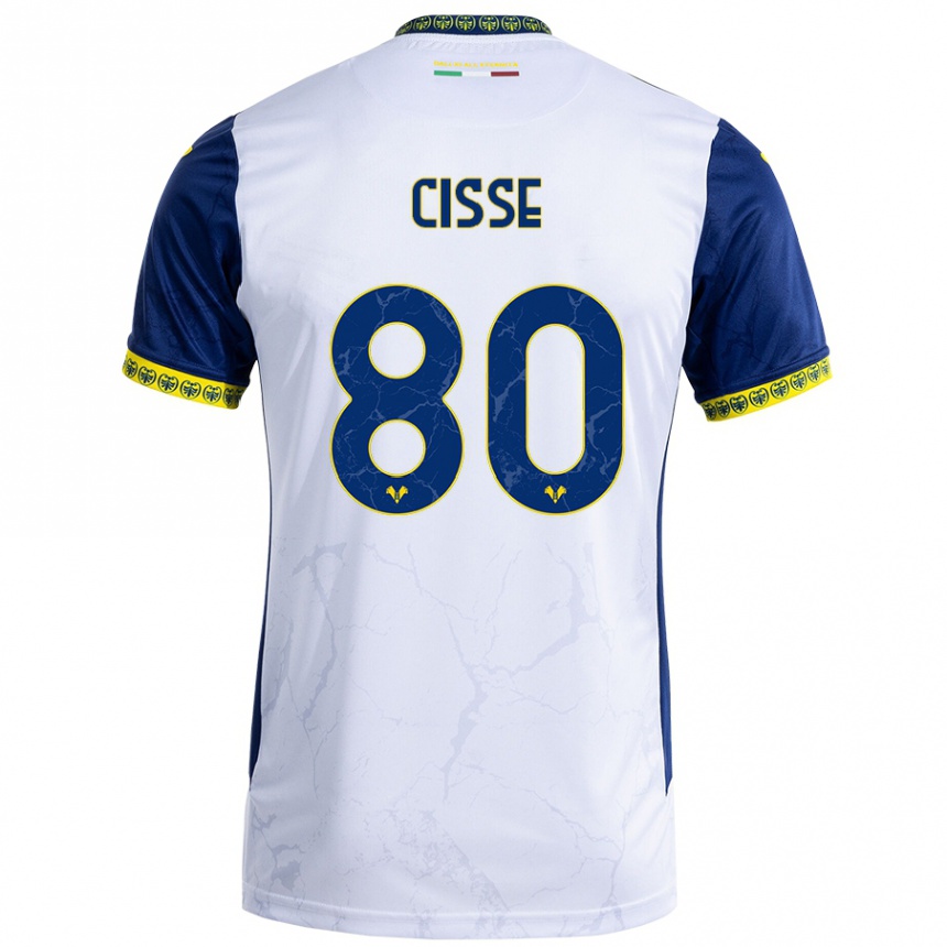 Niño Fútbol Camiseta Alphadjo Cissè #80 Blanco Azul 2ª Equipación 2024/25 Argentina