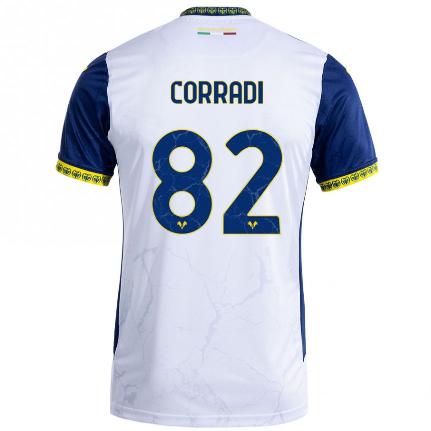 Niño Fútbol Camiseta Christian Corradi #82 Blanco Azul 2ª Equipación 2024/25 Argentina