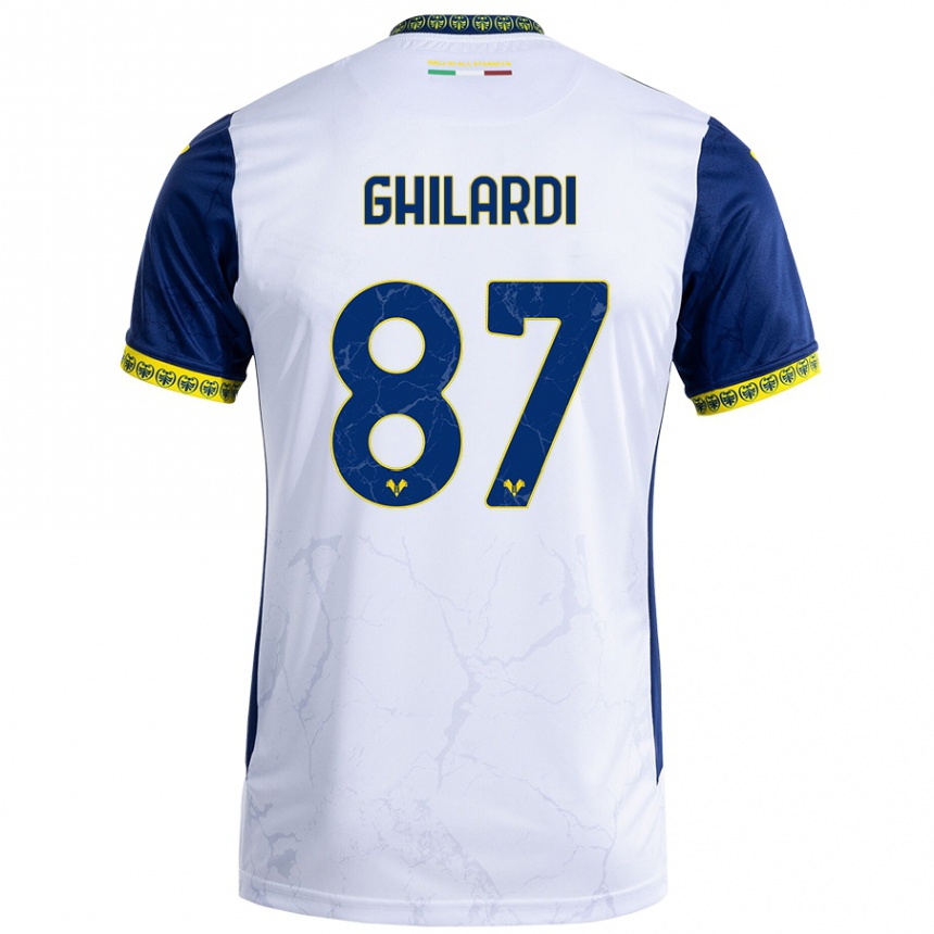 Niño Fútbol Camiseta Daniele Ghilardi #87 Blanco Azul 2ª Equipación 2024/25 Argentina