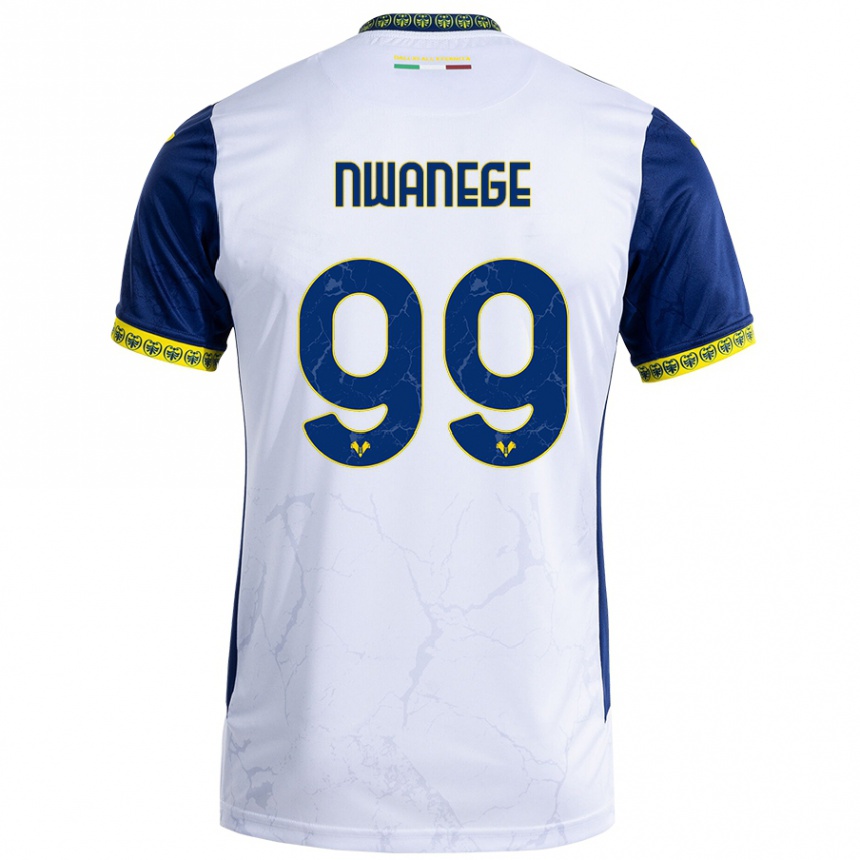 Niño Fútbol Camiseta Karlson Nwanege #99 Blanco Azul 2ª Equipación 2024/25 Argentina