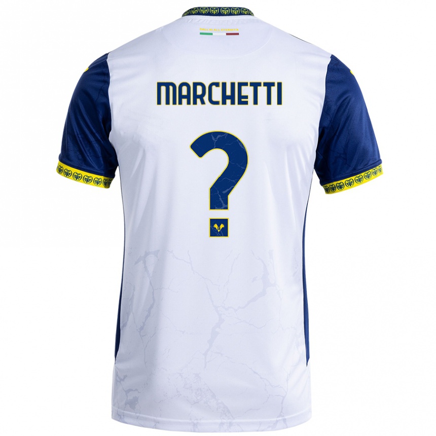 Niño Fútbol Camiseta Nicolò Marchetti #0 Blanco Azul 2ª Equipación 2024/25 Argentina