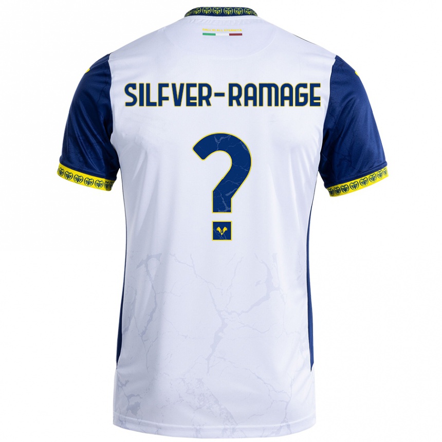 Niño Fútbol Camiseta William Silfver-Ramage #0 Blanco Azul 2ª Equipación 2024/25 Argentina