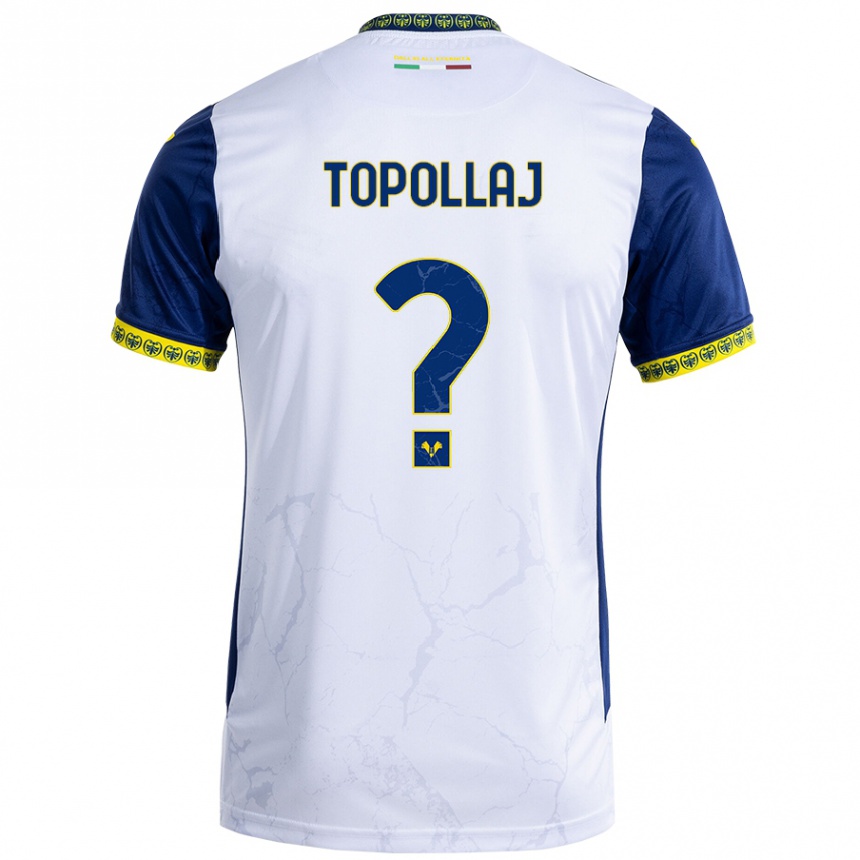 Niño Fútbol Camiseta Mark Topollaj #0 Blanco Azul 2ª Equipación 2024/25 Argentina