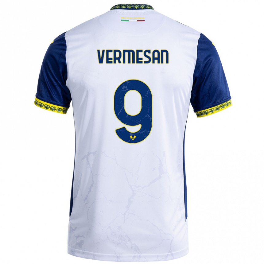 Niño Fútbol Camiseta Ioan Vermesan #9 Blanco Azul 2ª Equipación 2024/25 Argentina