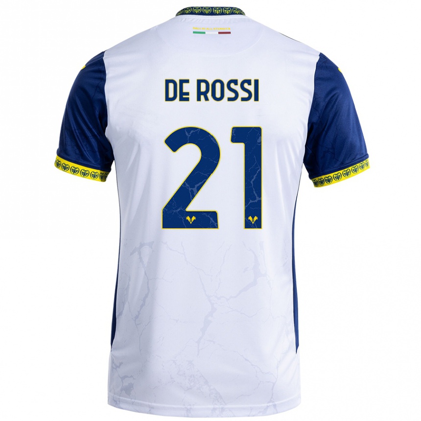 Niño Fútbol Camiseta Michele De Rossi #21 Blanco Azul 2ª Equipación 2024/25 Argentina