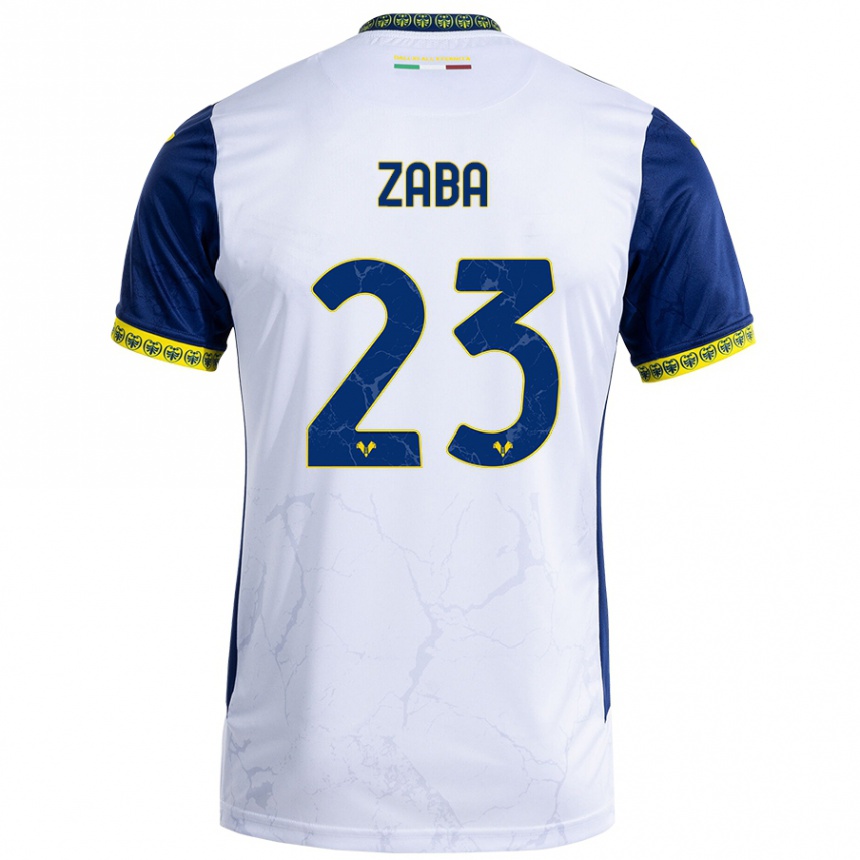 Niño Fútbol Camiseta Nelson Zaba #23 Blanco Azul 2ª Equipación 2024/25 Argentina