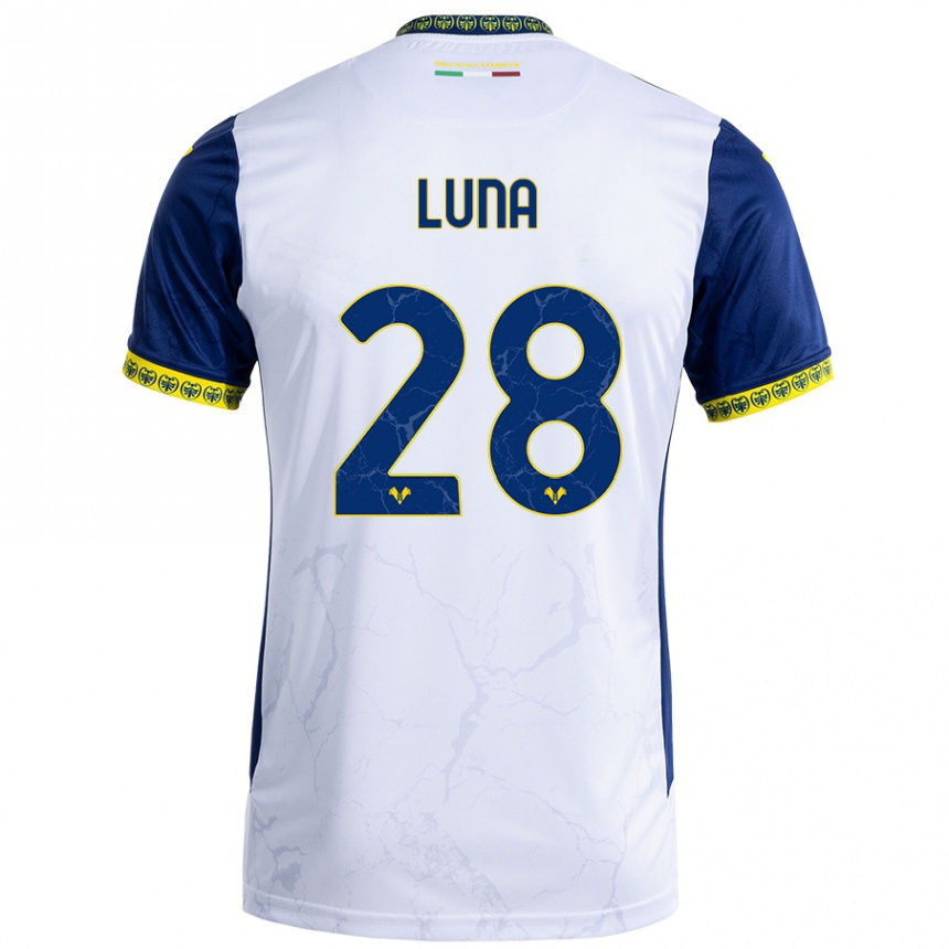 Niño Fútbol Camiseta Agustín Luna #28 Blanco Azul 2ª Equipación 2024/25 Argentina