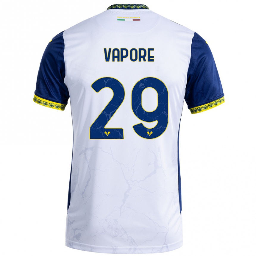 Niño Fútbol Camiseta Angelo Vapore #29 Blanco Azul 2ª Equipación 2024/25 Argentina