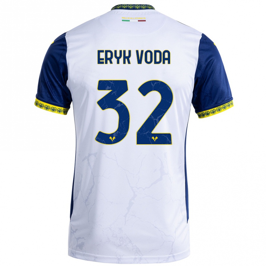 Niño Fútbol Camiseta Andrei Eryk Voda #32 Blanco Azul 2ª Equipación 2024/25 Argentina