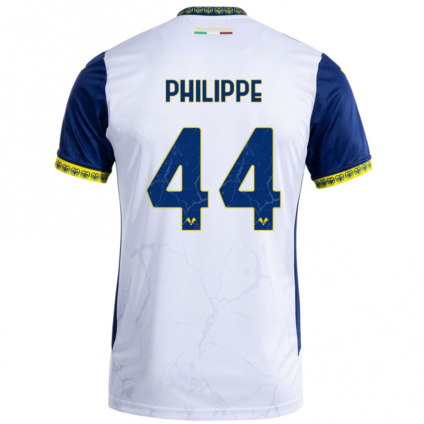 Niño Fútbol Camiseta Mathis Philippe #44 Blanco Azul 2ª Equipación 2024/25 Argentina