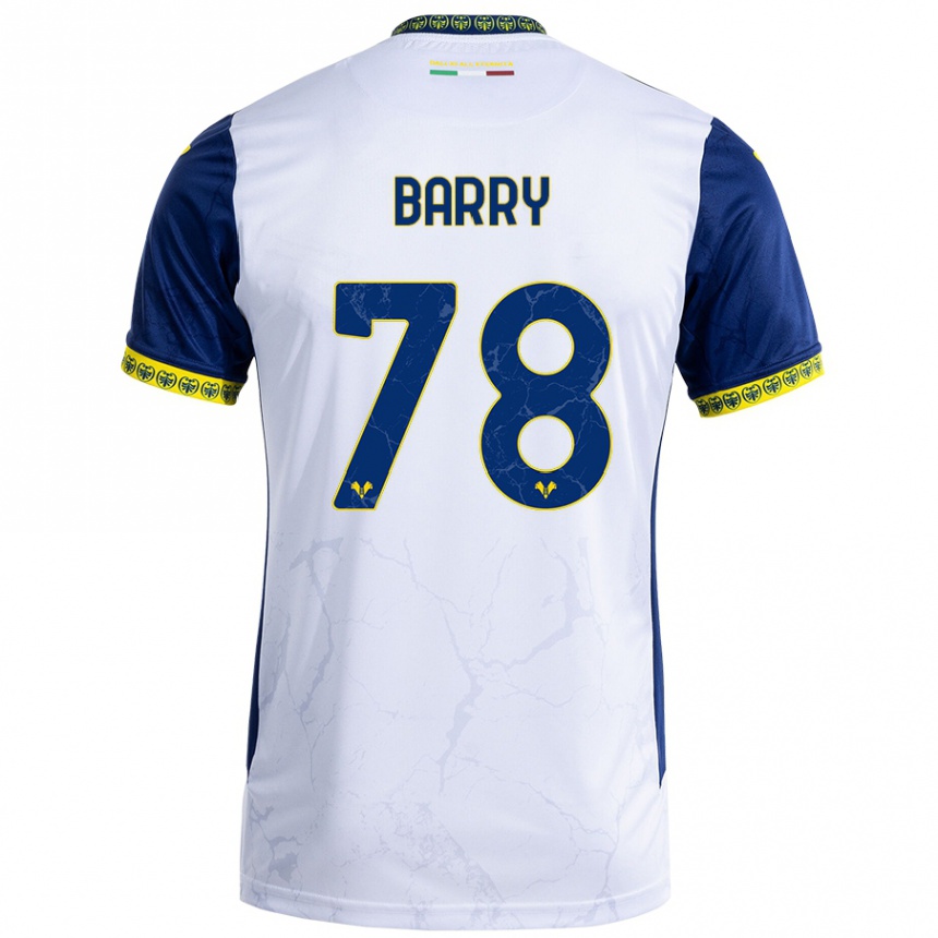 Niño Fútbol Camiseta Oumar Barry #78 Blanco Azul 2ª Equipación 2024/25 Argentina