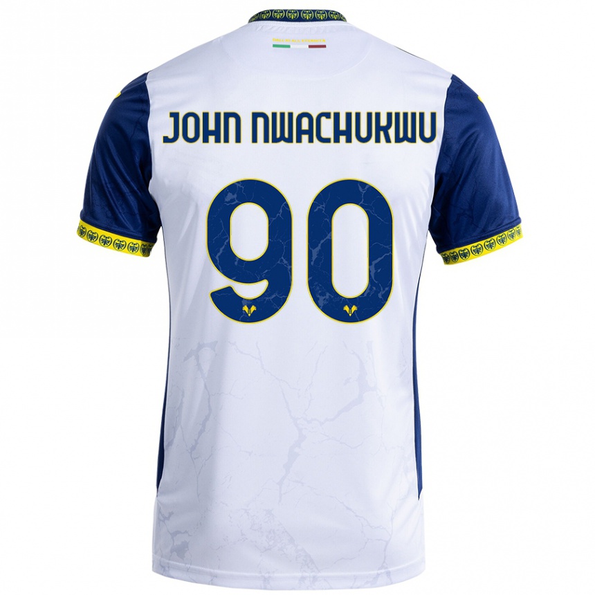 Niño Fútbol Camiseta Samuel John Nwachukwu #90 Blanco Azul 2ª Equipación 2024/25 Argentina