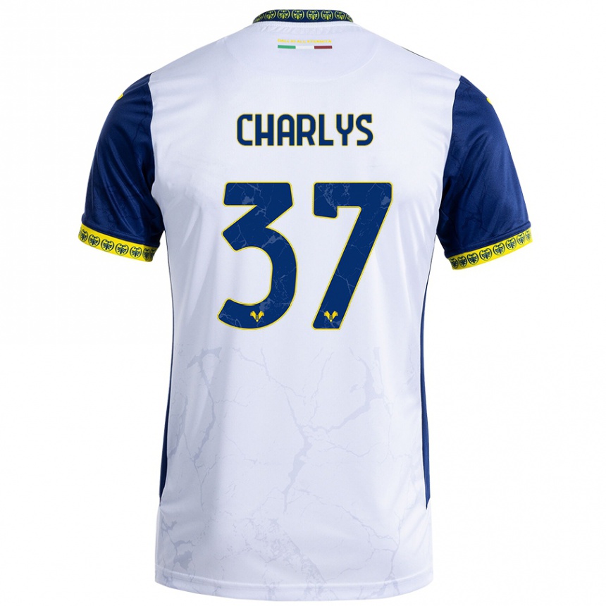 Niño Fútbol Camiseta Charlys #37 Blanco Azul 2ª Equipación 2024/25 Argentina