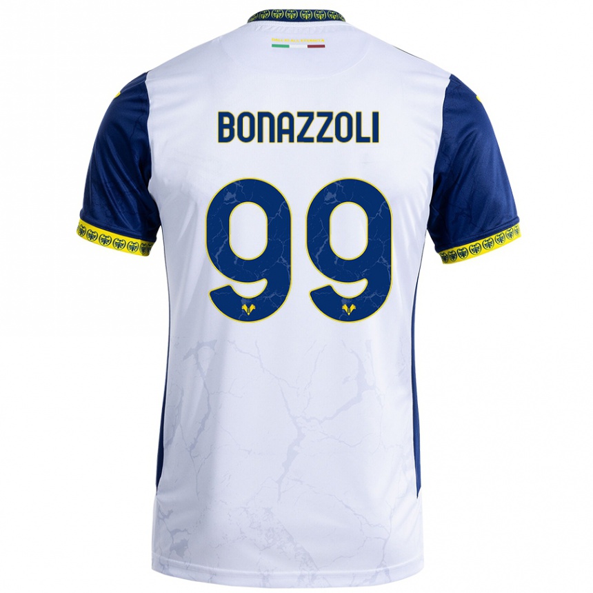 Niño Fútbol Camiseta Federico Bonazzoli #99 Blanco Azul 2ª Equipación 2024/25 Argentina