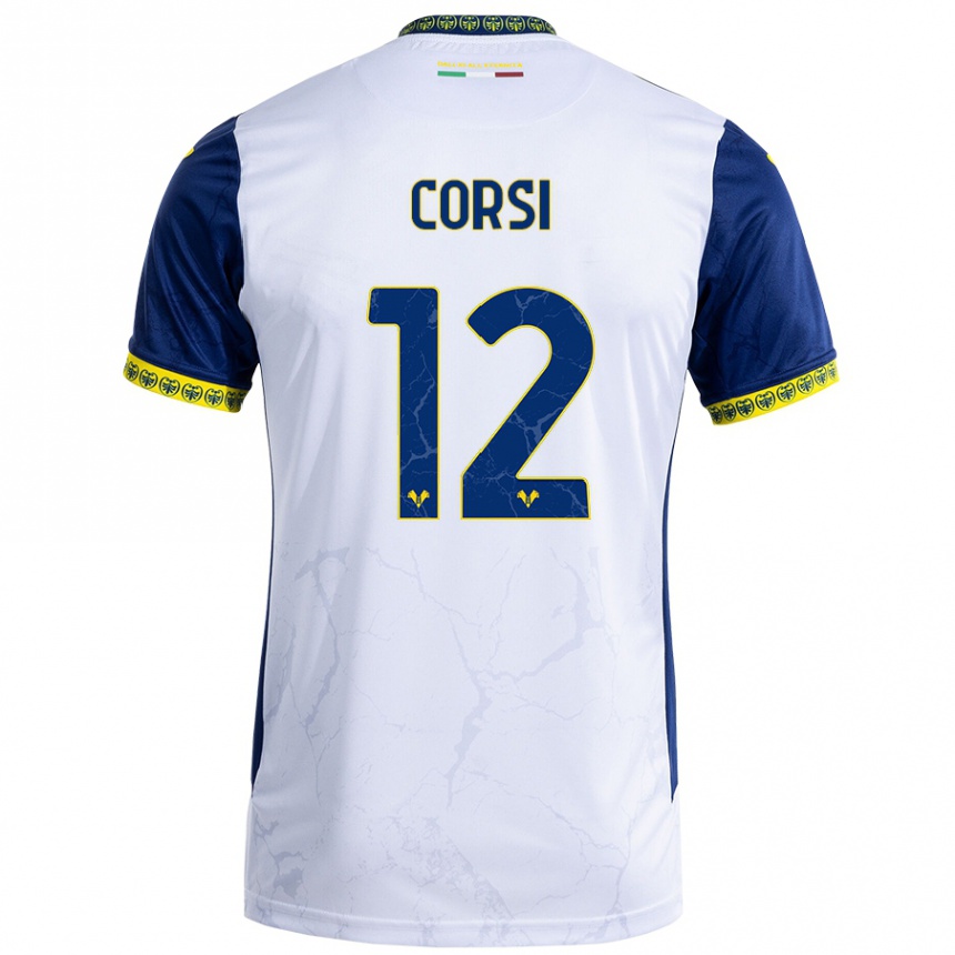 Niño Fútbol Camiseta Sara Corsi #12 Blanco Azul 2ª Equipación 2024/25 Argentina