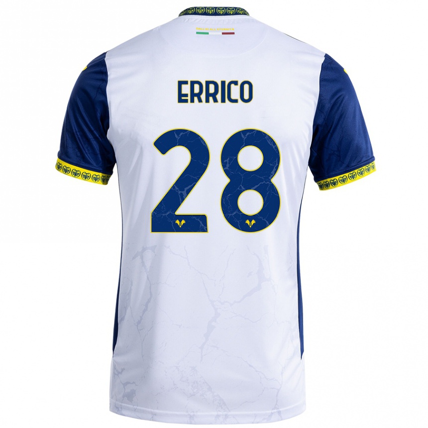 Niño Fútbol Camiseta Emma Raffaella Errico #28 Blanco Azul 2ª Equipación 2024/25 Argentina