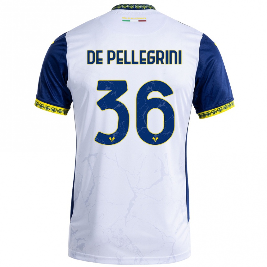 Niño Fútbol Camiseta Erika De Pellegrini #36 Blanco Azul 2ª Equipación 2024/25 Argentina