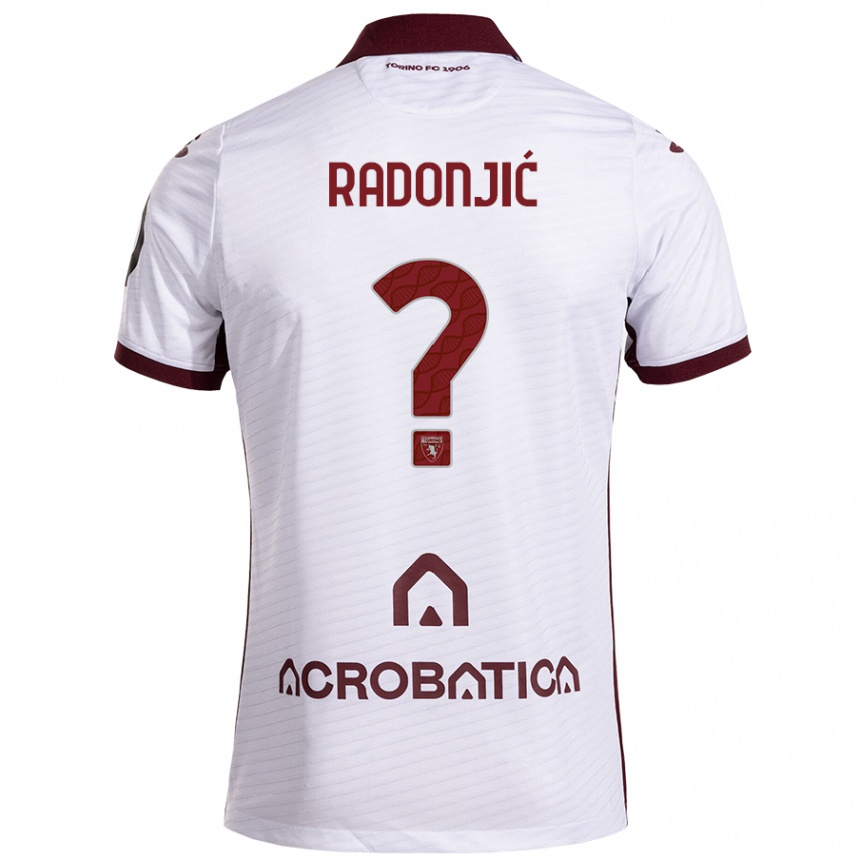 Niño Fútbol Camiseta Nemanja Radonjić #0 Blanco Granate 2ª Equipación 2024/25 Argentina