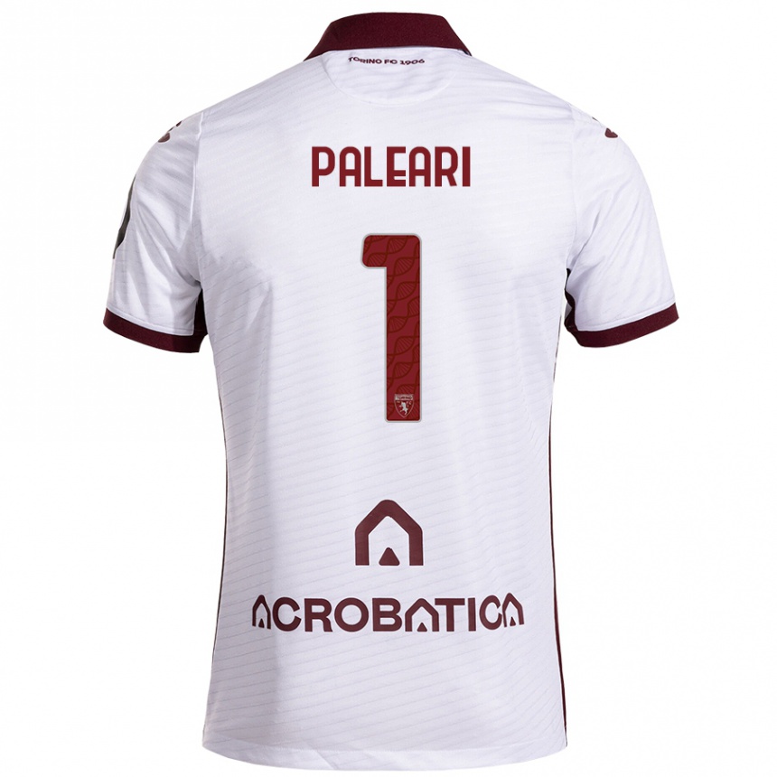 Niño Fútbol Camiseta Alberto Paleari #1 Blanco Granate 2ª Equipación 2024/25 Argentina