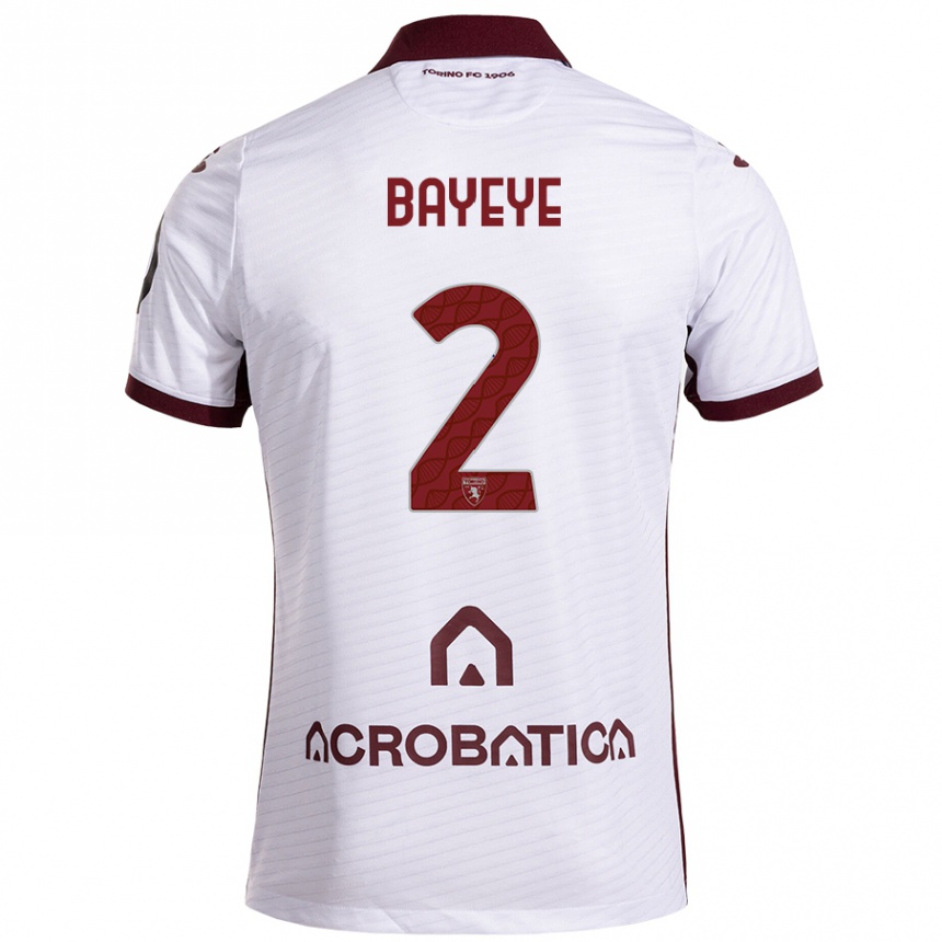 Niño Fútbol Camiseta Brian Bayeye #2 Blanco Granate 2ª Equipación 2024/25 Argentina