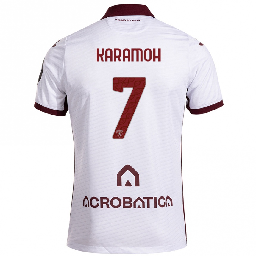 Niño Fútbol Camiseta Yann Karamoh #7 Blanco Granate 2ª Equipación 2024/25 Argentina