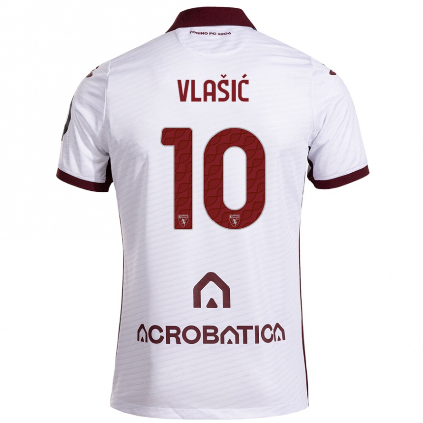 Niño Fútbol Camiseta Nikola Vlašić #10 Blanco Granate 2ª Equipación 2024/25 Argentina