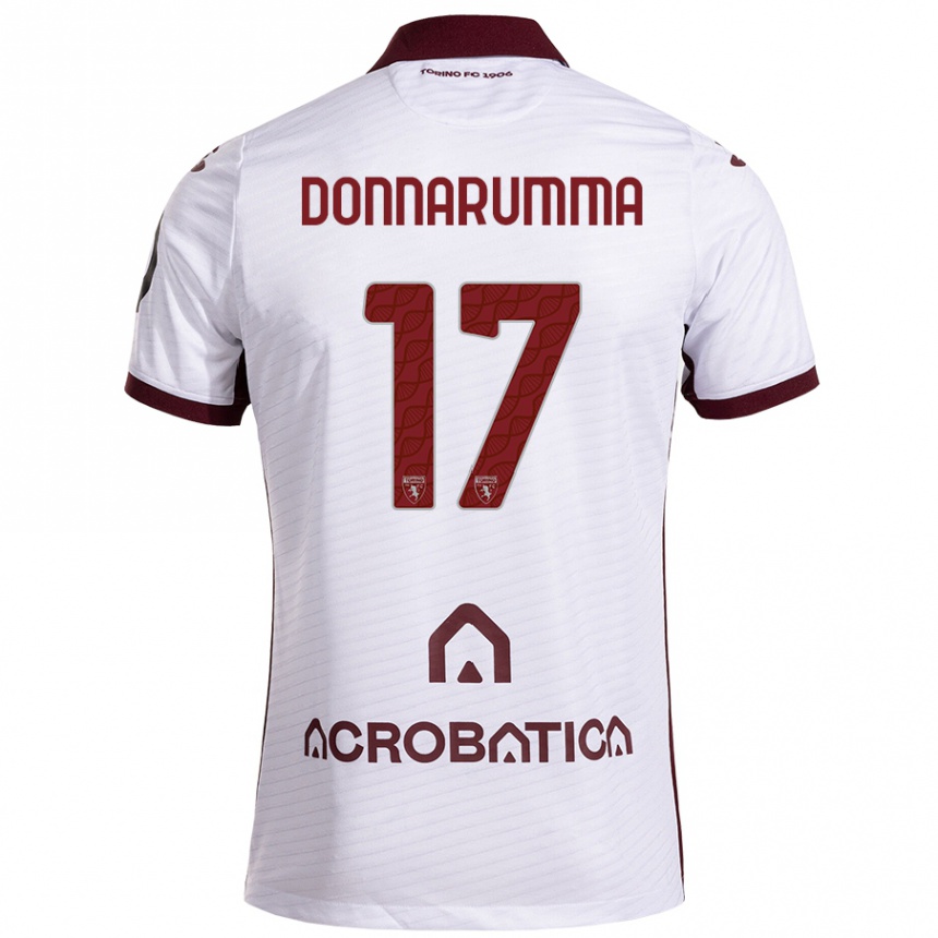 Niño Fútbol Camiseta Antonio Donnarumma #17 Blanco Granate 2ª Equipación 2024/25 Argentina