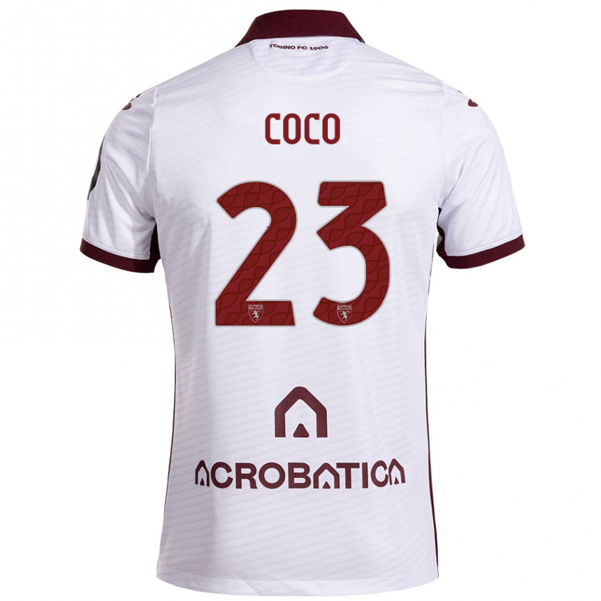 Niño Fútbol Camiseta Saúl Coco #23 Blanco Granate 2ª Equipación 2024/25 Argentina