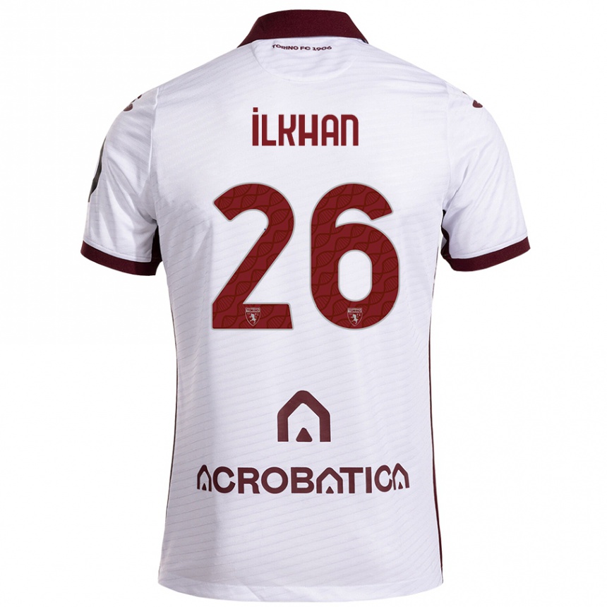 Niño Fútbol Camiseta Emirhan İlkhan #26 Blanco Granate 2ª Equipación 2024/25 Argentina