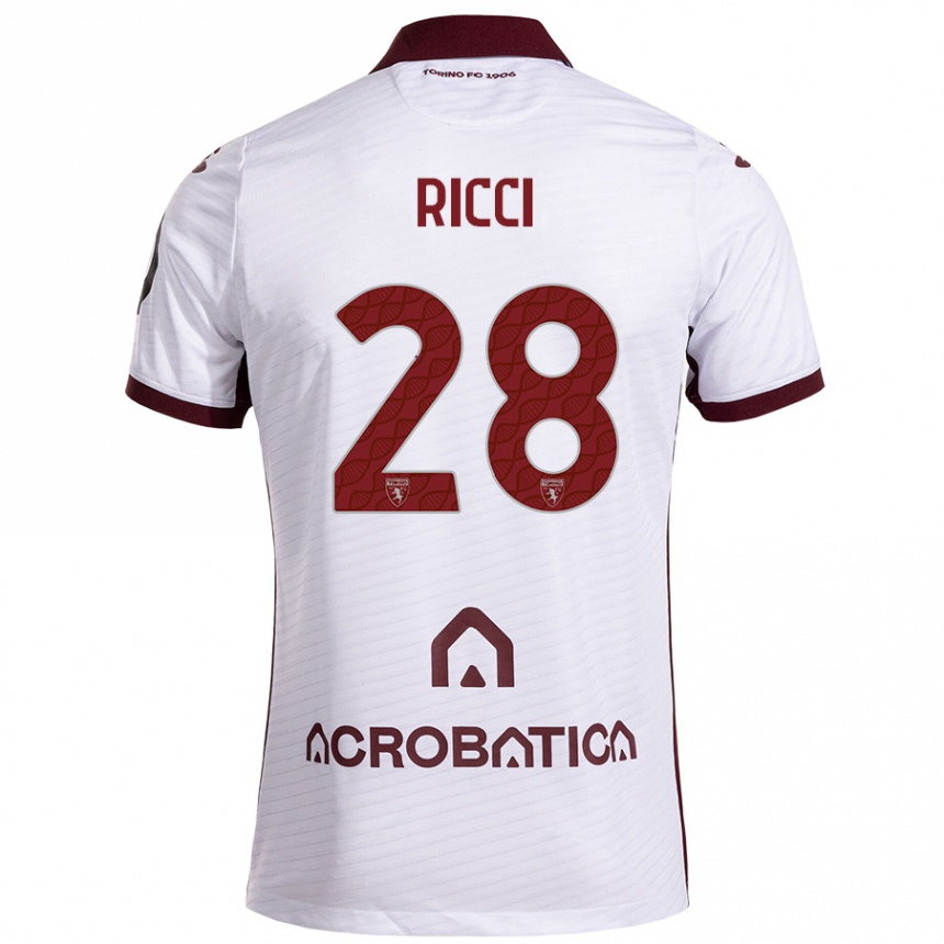 Niño Fútbol Camiseta Samuele Ricci #28 Blanco Granate 2ª Equipación 2024/25 Argentina