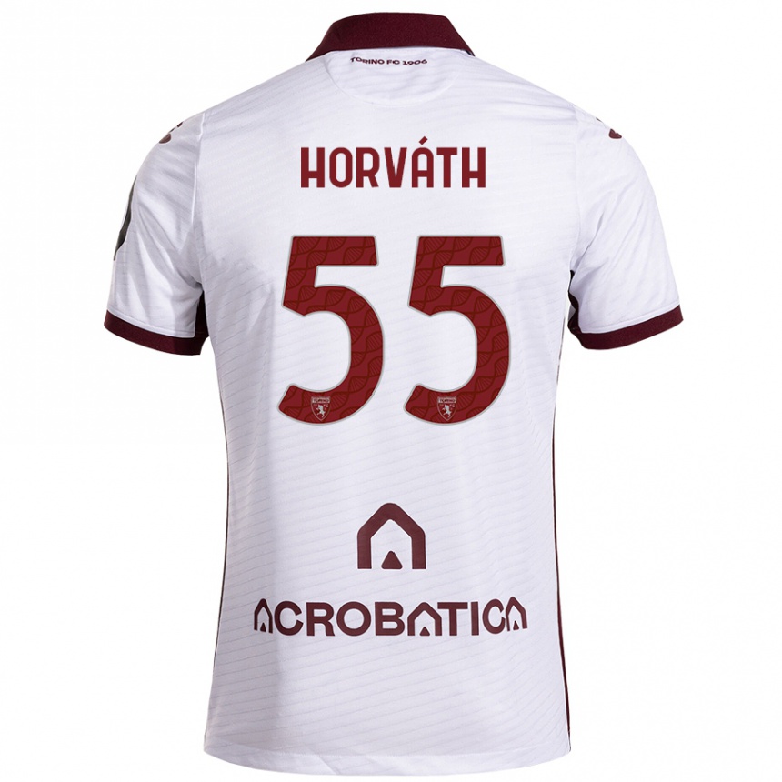 Niño Fútbol Camiseta Krisztofer Horváth #55 Blanco Granate 2ª Equipación 2024/25 Argentina