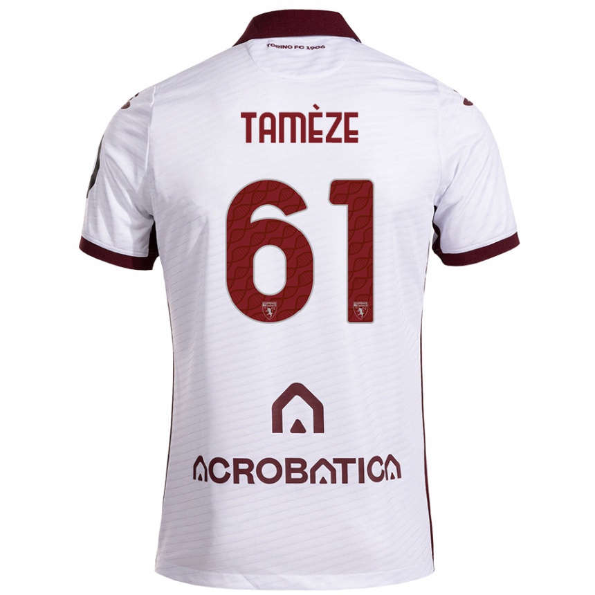 Niño Fútbol Camiseta Adrien Tamèze #61 Blanco Granate 2ª Equipación 2024/25 Argentina