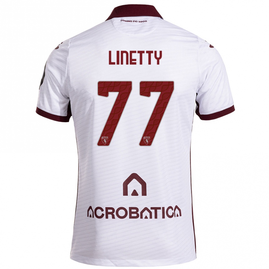 Niño Fútbol Camiseta Karol Linetty #77 Blanco Granate 2ª Equipación 2024/25 Argentina