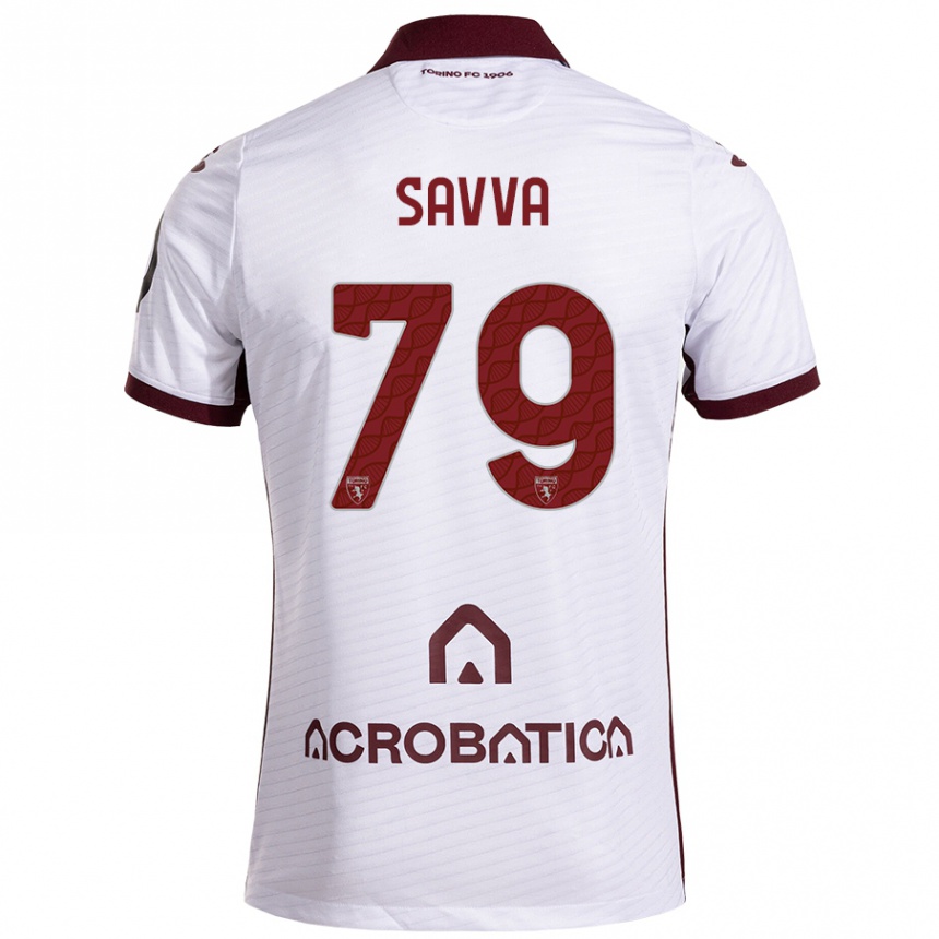 Niño Fútbol Camiseta Zanos Savva #79 Blanco Granate 2ª Equipación 2024/25 Argentina