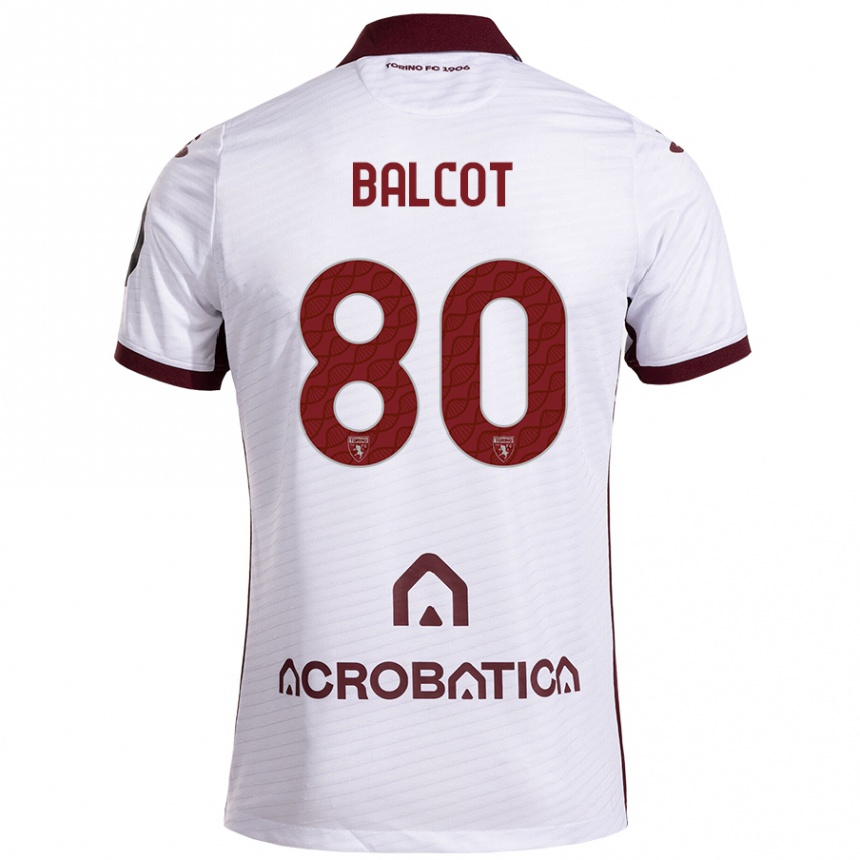 Niño Fútbol Camiseta Côme Bianay Balcot #80 Blanco Granate 2ª Equipación 2024/25 Argentina