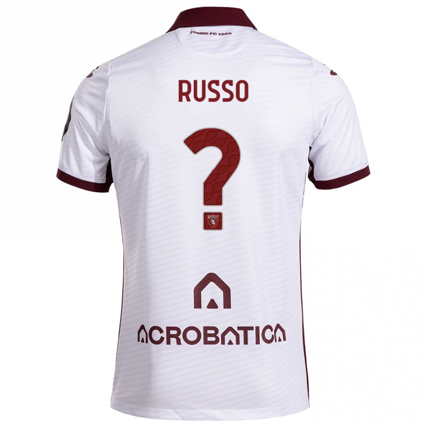 Niño Fútbol Camiseta Lorenzo Russo #0 Blanco Granate 2ª Equipación 2024/25 Argentina