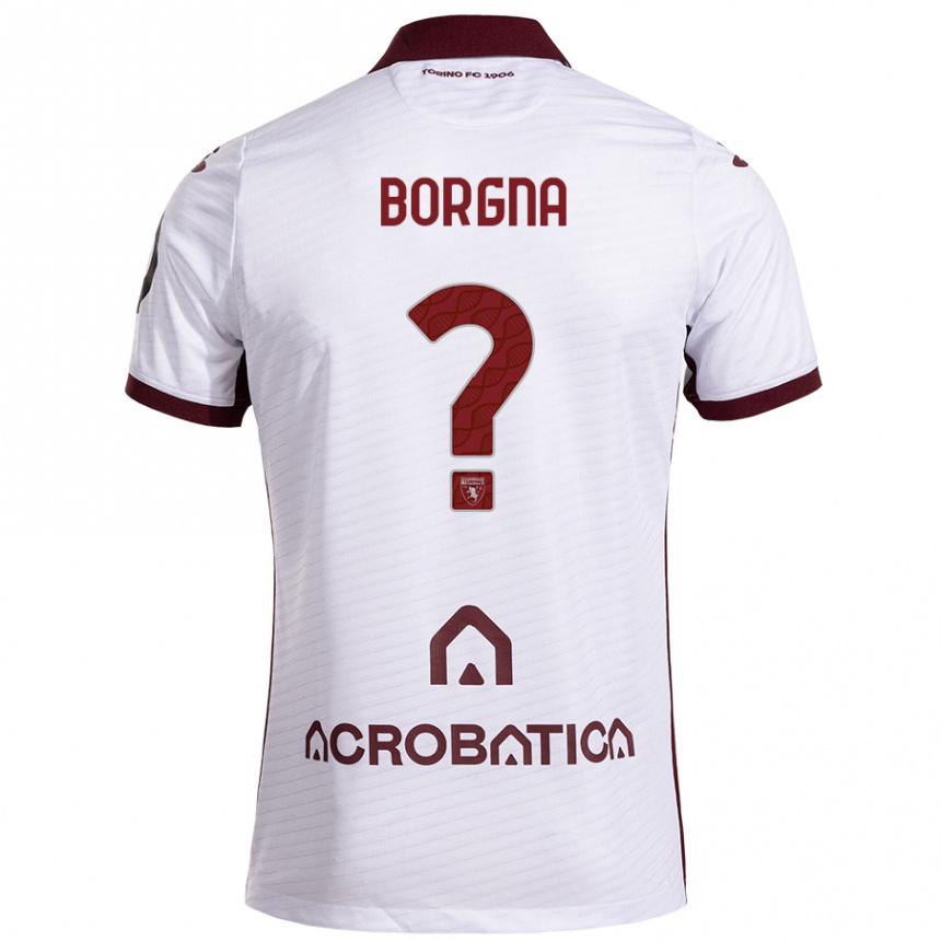 Niño Fútbol Camiseta Federico Borgna #0 Blanco Granate 2ª Equipación 2024/25 Argentina