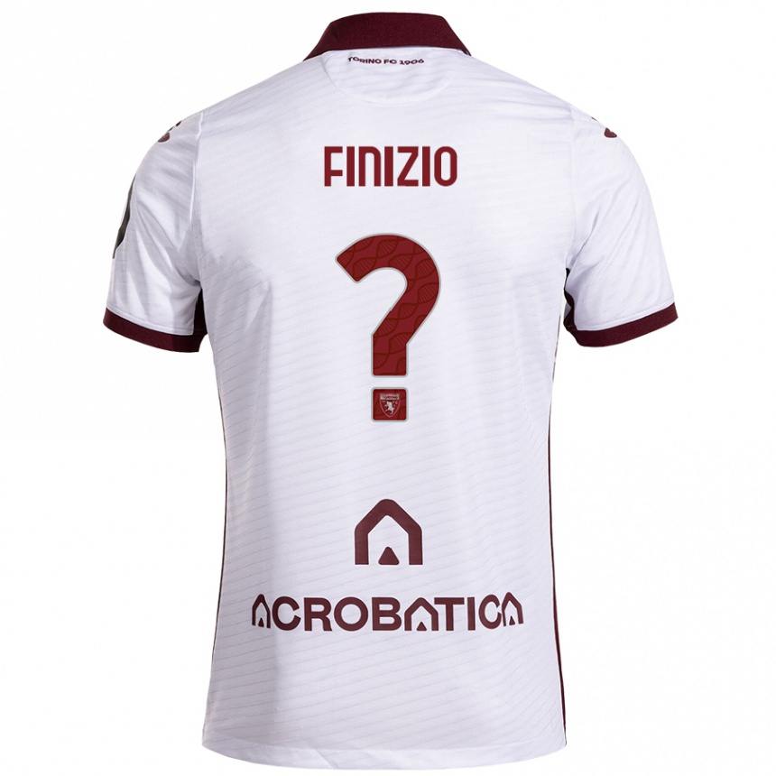 Niño Fútbol Camiseta Davide Finizio #0 Blanco Granate 2ª Equipación 2024/25 Argentina