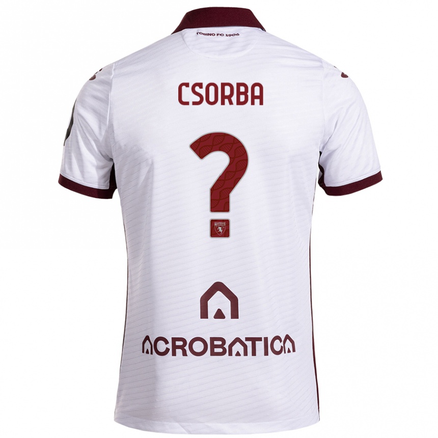 Niño Fútbol Camiseta Noel Csorba #0 Blanco Granate 2ª Equipación 2024/25 Argentina