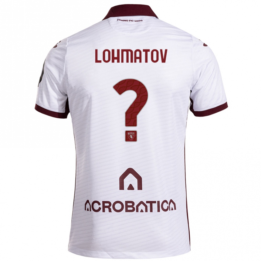 Niño Fútbol Camiseta Aleksandr Lohmatov #0 Blanco Granate 2ª Equipación 2024/25 Argentina