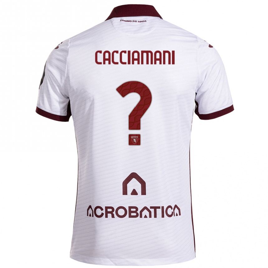 Niño Fútbol Camiseta Alessio Cacciamani #0 Blanco Granate 2ª Equipación 2024/25 Argentina