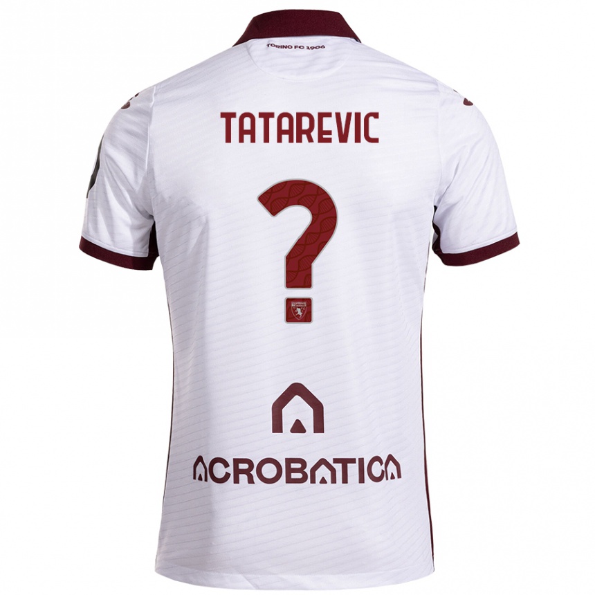 Niño Fútbol Camiseta Dino Tatarevic #0 Blanco Granate 2ª Equipación 2024/25 Argentina