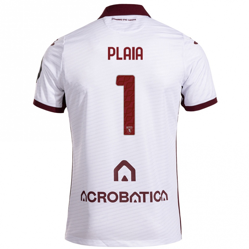 Niño Fútbol Camiseta Francesco Plaia #1 Blanco Granate 2ª Equipación 2024/25 Argentina