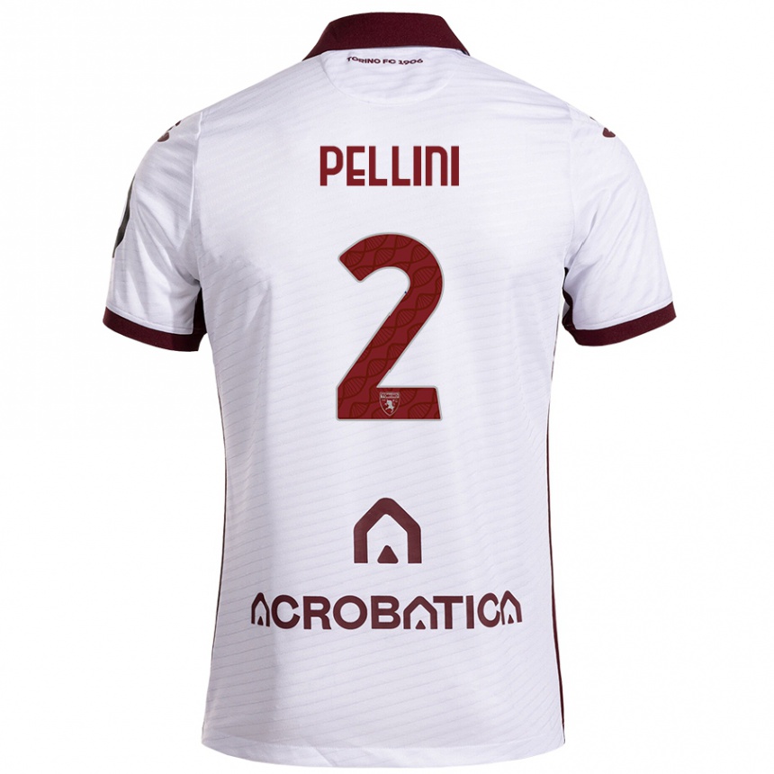 Niño Fútbol Camiseta Mattia Pellini #2 Blanco Granate 2ª Equipación 2024/25 Argentina