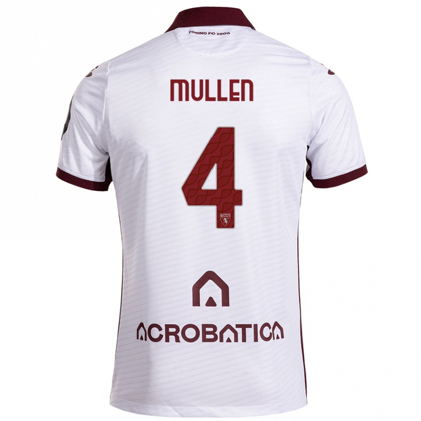 Niño Fútbol Camiseta Senan Mullen #4 Blanco Granate 2ª Equipación 2024/25 Argentina