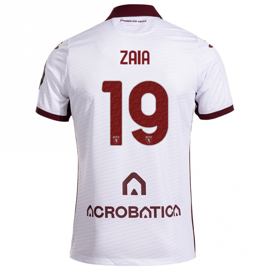 Niño Fútbol Camiseta Edoardo Zaia #19 Blanco Granate 2ª Equipación 2024/25 Argentina