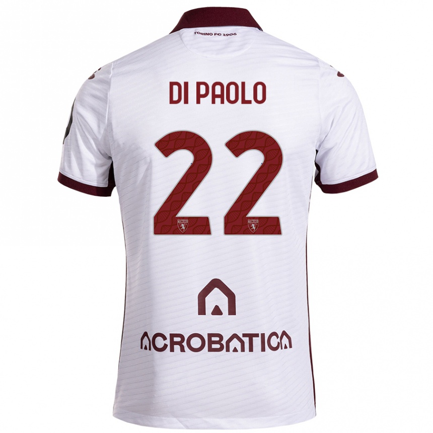 Niño Fútbol Camiseta Sebastiano Di Paolo #22 Blanco Granate 2ª Equipación 2024/25 Argentina