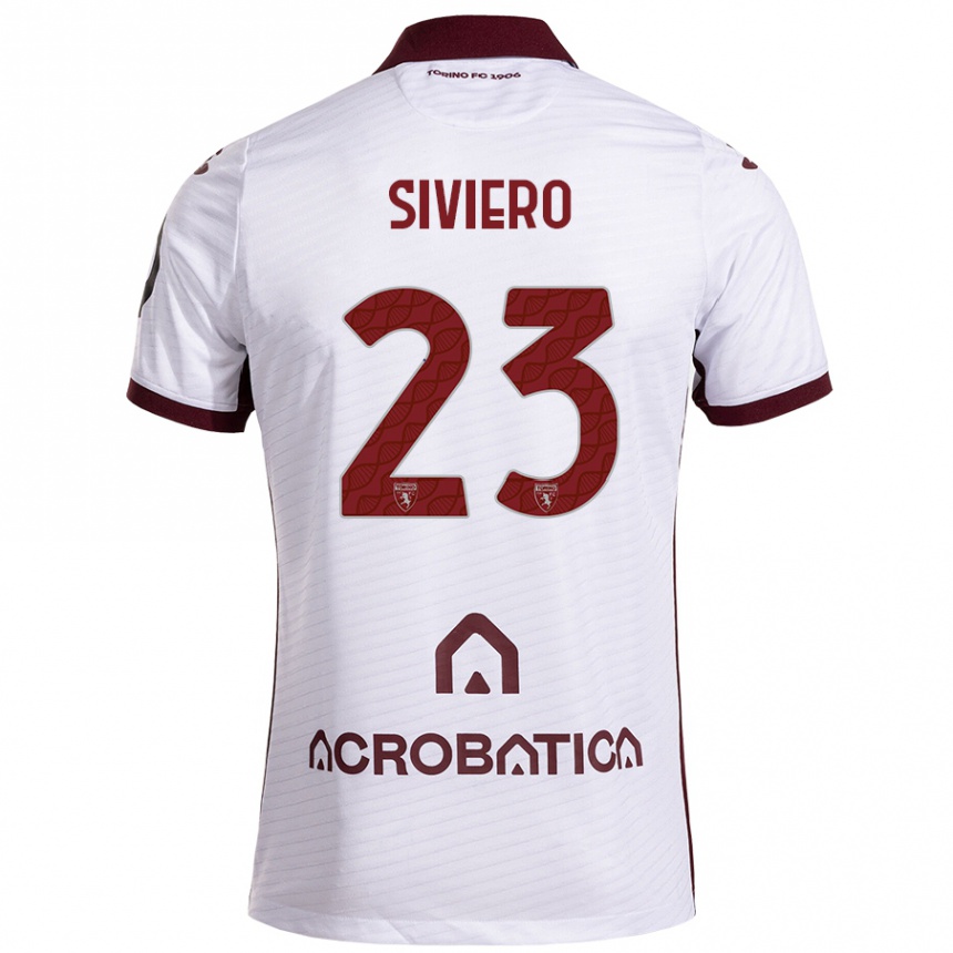 Niño Fútbol Camiseta Lapo Siviero #23 Blanco Granate 2ª Equipación 2024/25 Argentina