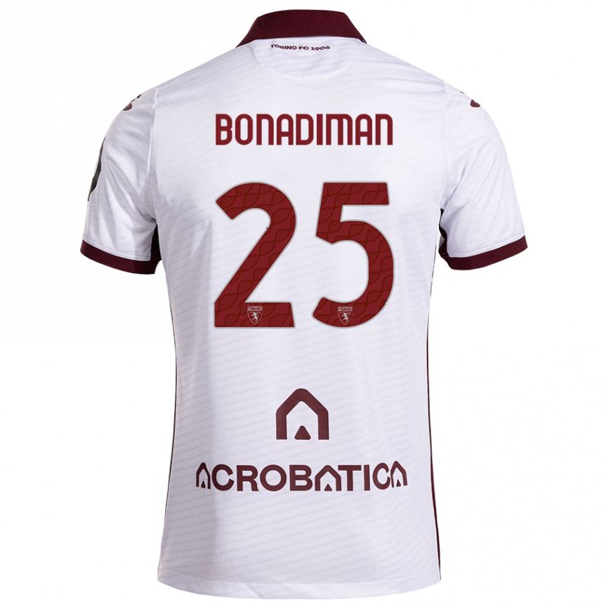 Niño Fútbol Camiseta Matteo Bonadiman #25 Blanco Granate 2ª Equipación 2024/25 Argentina